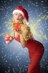 woman with christmas present