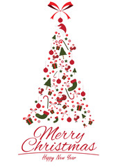 Obraz na płótnie Canvas merry chrismas season greeting, holiday and family, xmas tree, gift card, vector design, pattern, god bless you, happy new year celebration