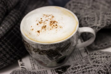 Cappuccino and warm clothes