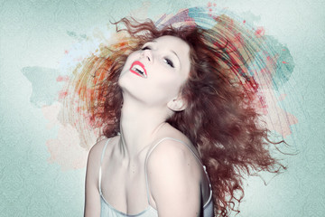 Beautiful woman artwork