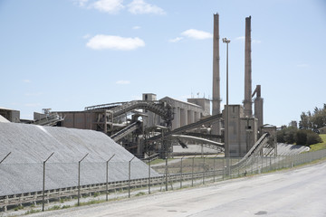 Cement manufacturing plant set in countryside near Riebeeck West South Africa