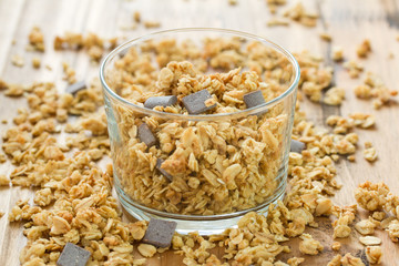 cereals with chocolate in glass