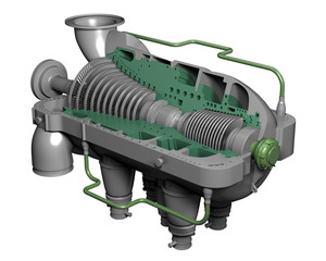 Gas turbine in 3d © pupikii