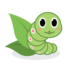 Cute green worm cartoon