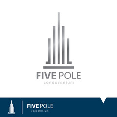 Obraz premium Five pole icon symbol
