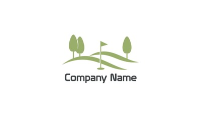 golf flag landscape nature company logo