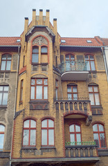 Fototapeta premium Clinker on the facades of the Art Nouveau buildings in Poznan.
