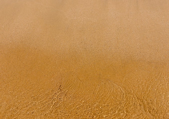 Fototapeta na wymiar the golden sand of a beach at Pserimos island in Greece