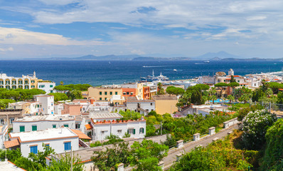 Fototapeta na wymiar Mediterranean Sea coast, bay of Naples, Ischia