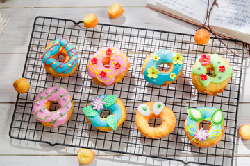 Glazed tasty donuts