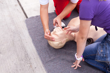 First aid training. CPR.