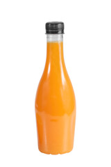  Orange juice in a bottle isolated on white