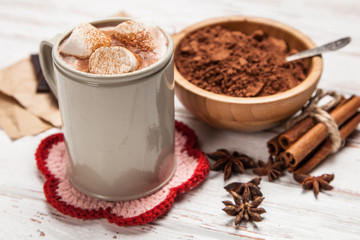 Cocoa drink with marshmallows