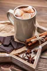 Cocoa drink with marshmallows