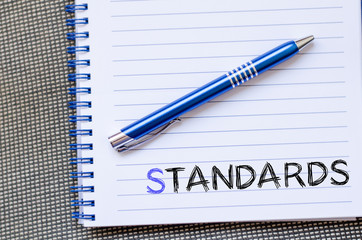 Standards write on notebook