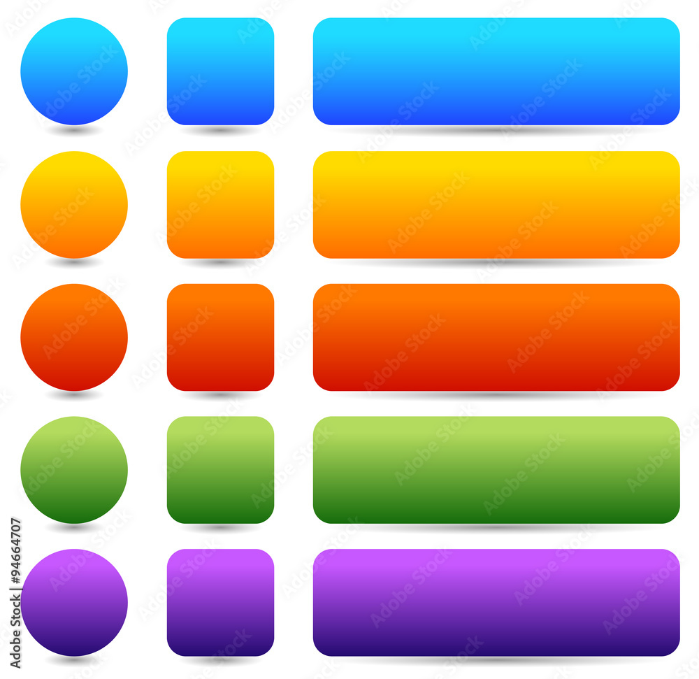 Aufkleber colored rounded button, banner backgrounds. vector graphics.