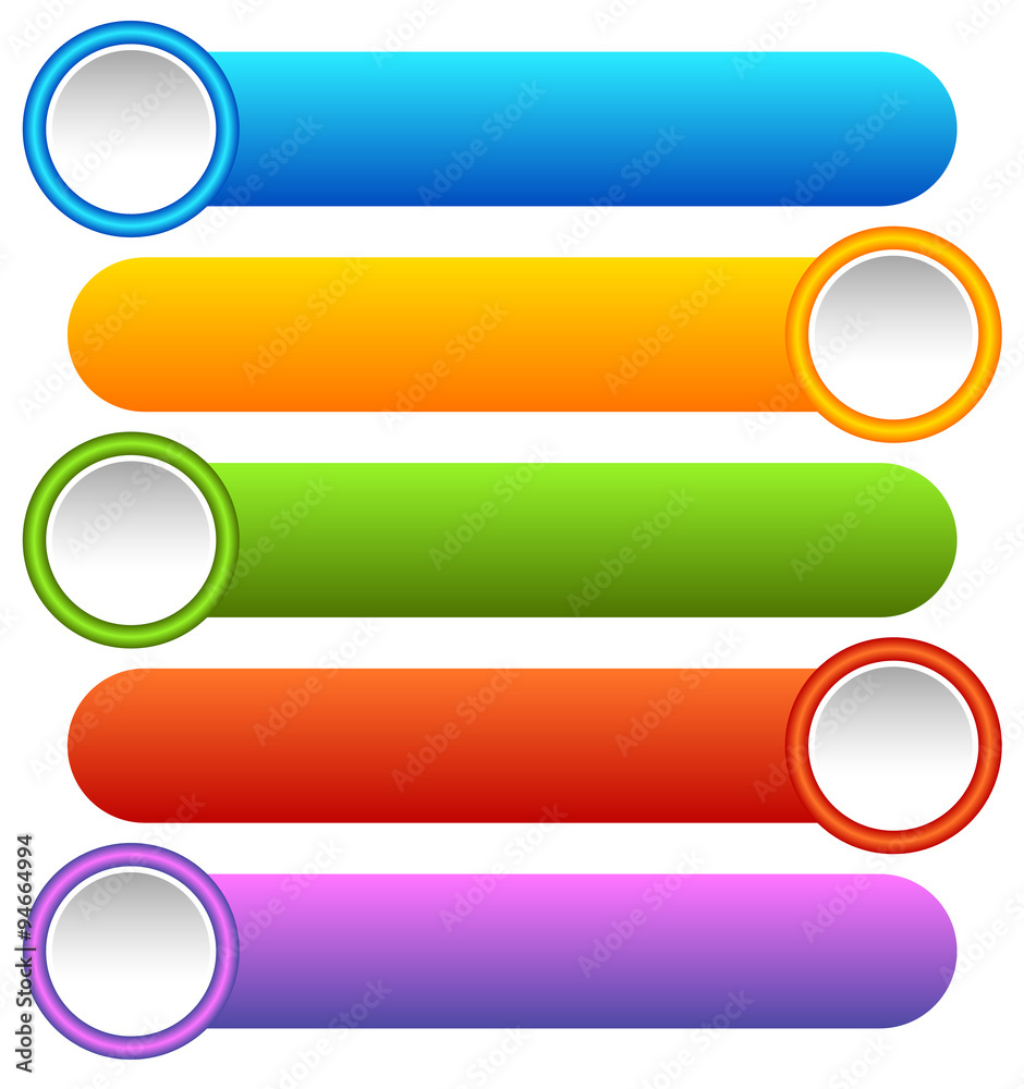 Aufkleber colored rounded button, banner backgrounds. vector graphics.