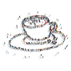 group  people  form  cup of coffee