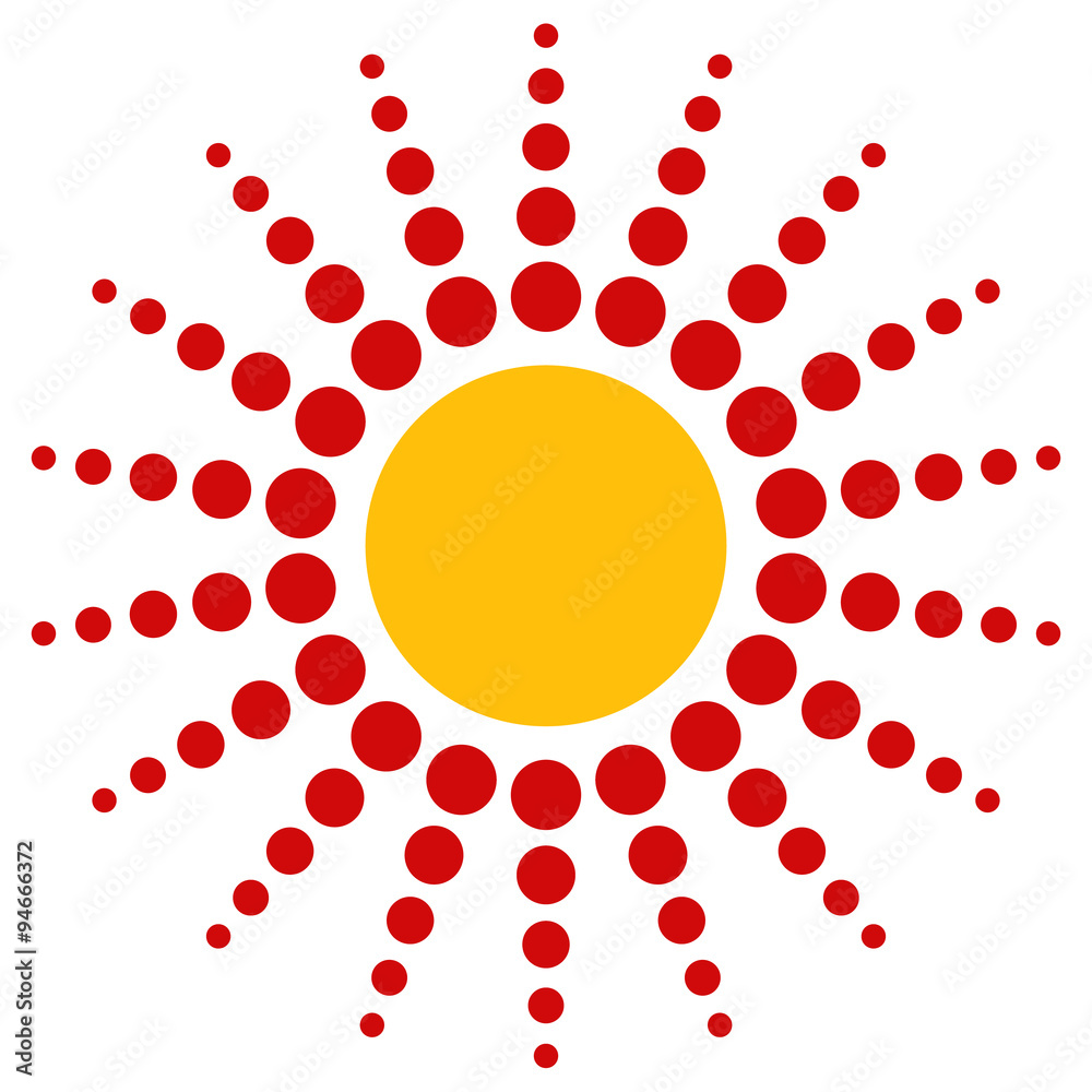 Poster dotted motif. bursting, concentric circles element. vector.