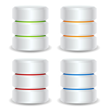 Metallic cylinders. Hard disk drive, HDD, server, hosting, datab