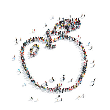 people shape  apple cartoon