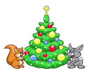 Christmas tree for squirrel and rabbit 2