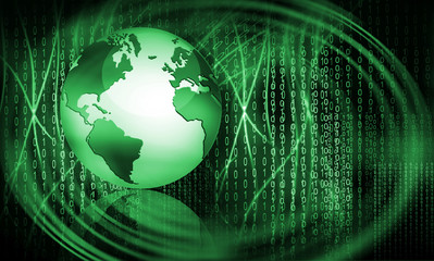 Best Internet Concept of global business. Globe, glowing lines on technological background. Electronics, Wi-Fi, rays, symbols Internet, television, mobile and satellite communications