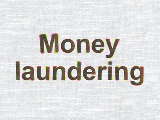 Banking concept: Money Laundering on fabric texture background