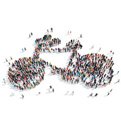 group  people bicycle