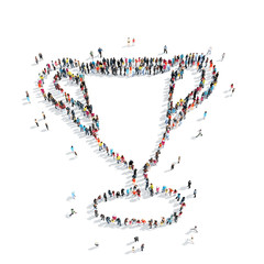 group people  form cup 