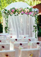 Wedding arch. Beautiful Wedding Ceremony.