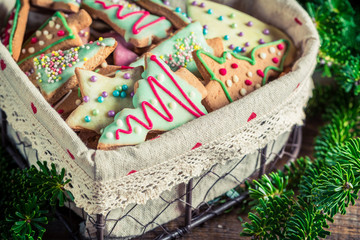 Fototapeta na wymiar Gingerbread cookies for Christmas in the heart