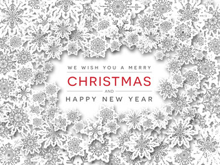 Merry Christmas with white flake