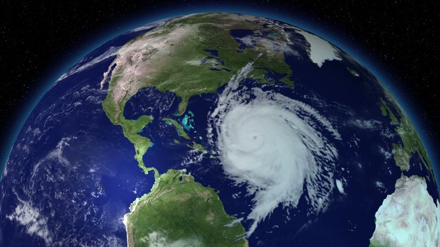 Big hurricane around North America. Satellite view.Elements of this image furnished by NASA