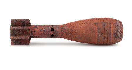 Old rusty mortar bomb