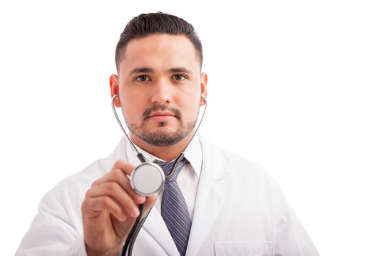 Male doctor examining a patient