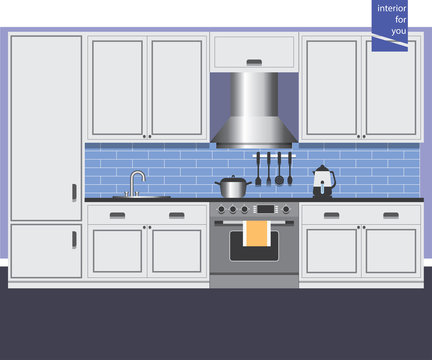 graphic kitchen interior card