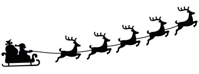 black and white santa reindeer