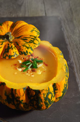 velout&eacute; de potiron fumant d&eacute;tail
