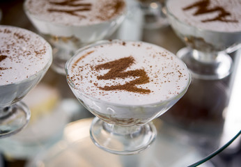 dessert at the cafe on display