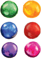 watercolor button circle vector abstract icon sign round