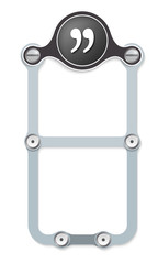 vector vertical frame with screws and quotation mark