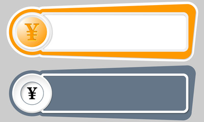 Obraz premium Abstract buttons for your text and yen symbol