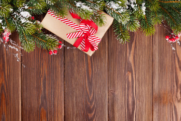 Christmas wooden background