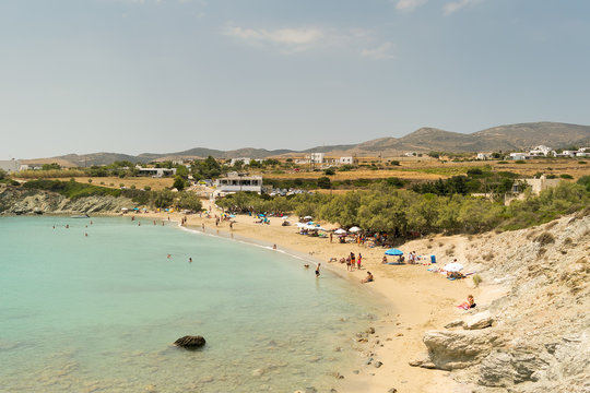 People in famous Lolantonis beach enjoying their vacations.
