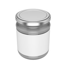 glass jar with metal lid - mock up
