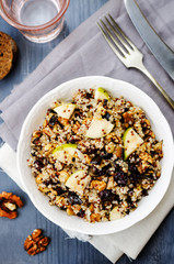 Eggplant quinoa apples dried cranberry salad