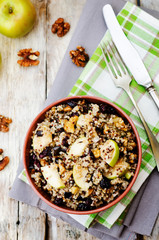 Eggplant quinoa apples dried cranberry salad