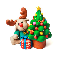 Plasticine cartoon deer