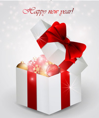 Christmas and New Year greeting card. Vector illustration. background
